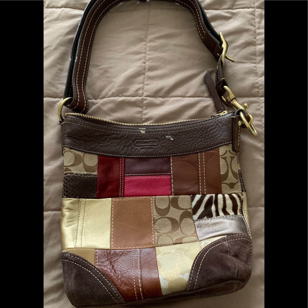 Coach Animal Print Patchwork Cross Body